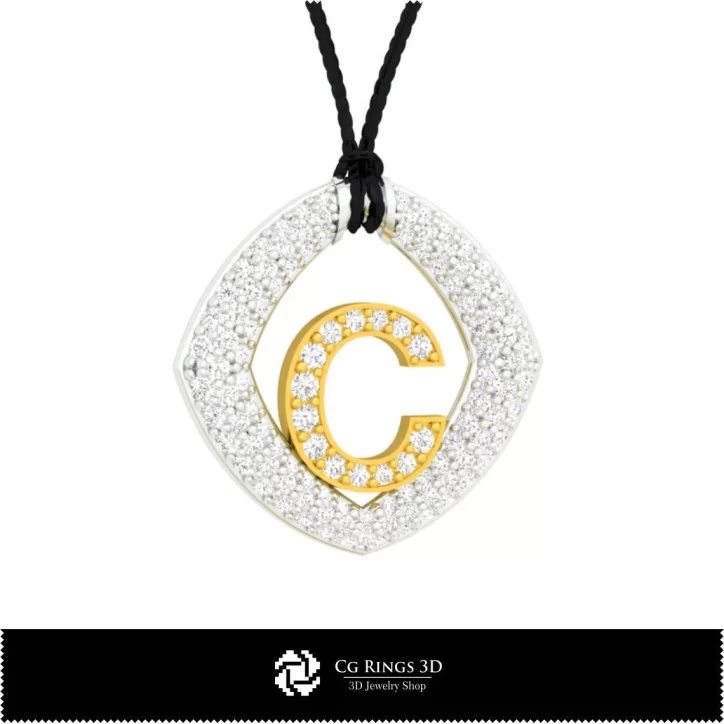 3D Pendant With Letter C