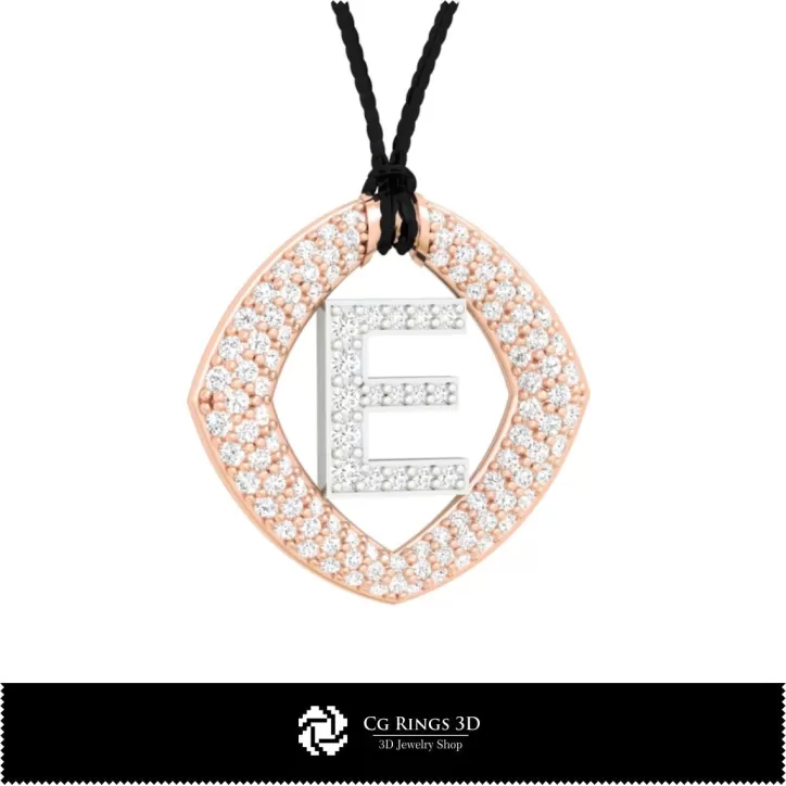 Pendentif 3D CAO avec la lettre E Pendentif 3D CAO avec la lettre E