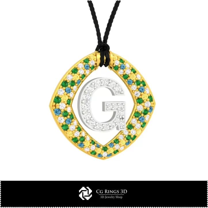 Colgante CAD 3D con la letra G