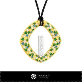 Pendentif 3D CAO avec lettre I Maison, Bijoux 3D CAO, Pendentifs 3D CAO, Pendentifs lettre 3D