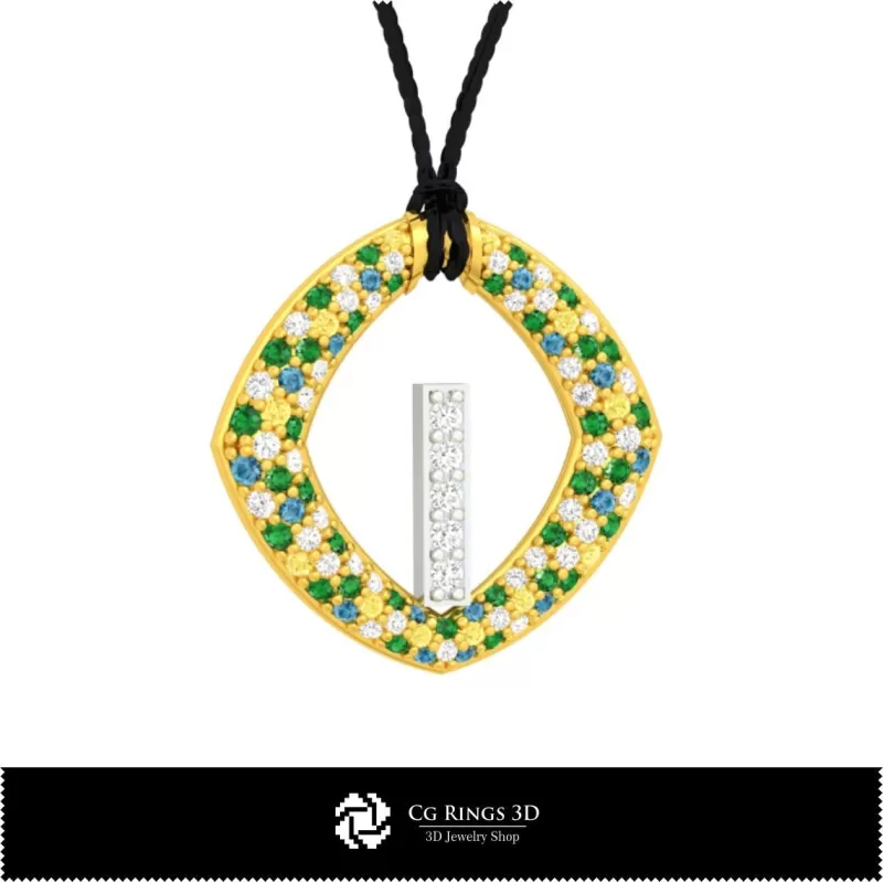 Ciondolo 3D CAD con lettera I