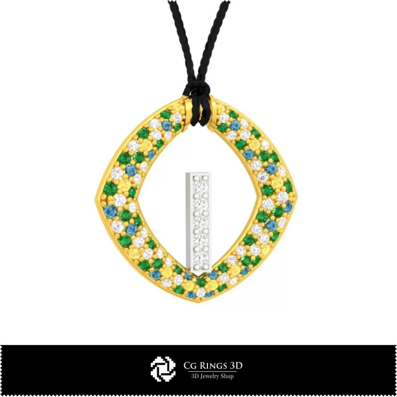 Pendentif 3D CAO avec la lettre I