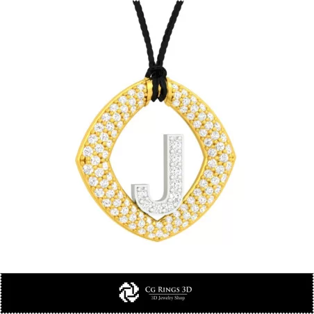 3D CAD Pendant With Letter J