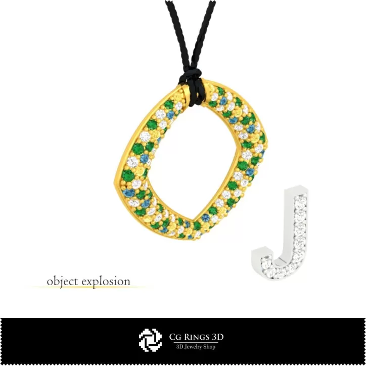 Pendentif 3D CAO avec la lettre J