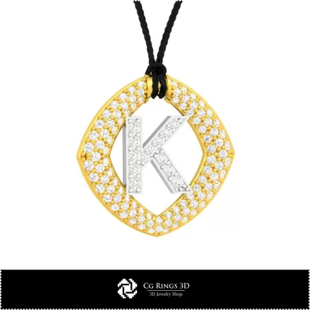 Pendentif 3D CAO avec la lettre K