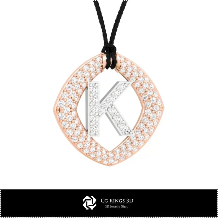 3D CAD Pendant With Letter K