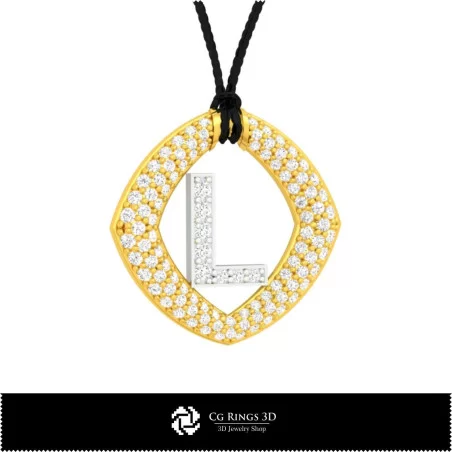 3D CAD Pendant With Letter L