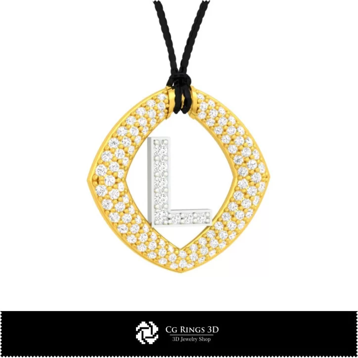 3D CAD Pendant With Letter L