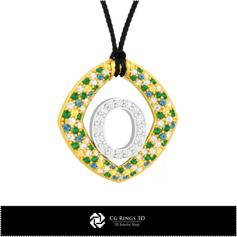 Pendentif 3D CAO avec la lettre O Pendentif 3D CAO avec la lettre O