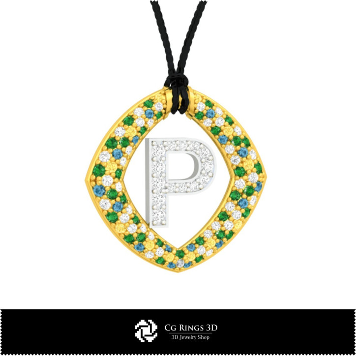 3D CAD Pendant With Letter P