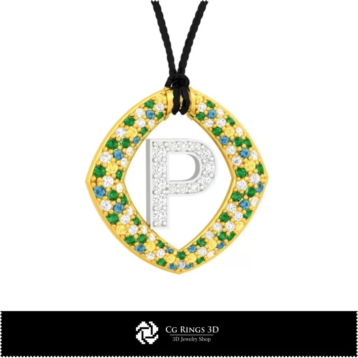 3D CAD Pendant With Letter P