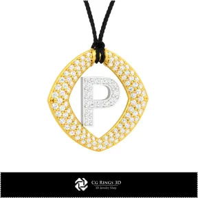 3D CAD Pendant With Letter P