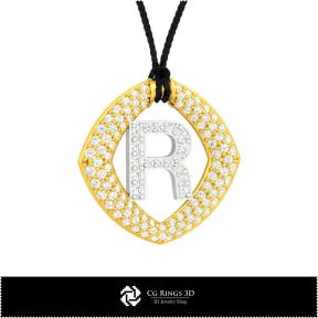 3D CAD Pendant With Letter R
