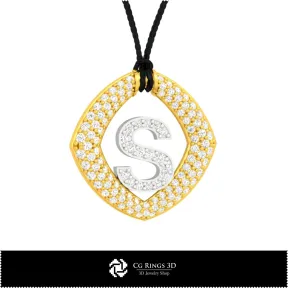 3D CAD Pendant With Letter S