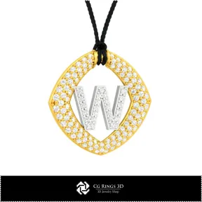 3D CAD Pendant With Letter W