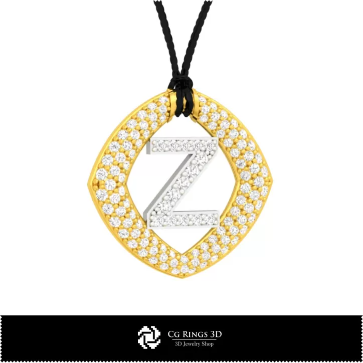 带字母 Z 的 3D CAD 吊坠