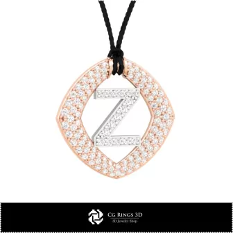 带字母Z的3D CAD吊坠 家居饰品、珠宝3D CAD、吊坠3D CAD、3D字母吊坠