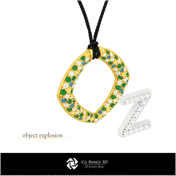 Pendentif 3D CAO avec lettre Z