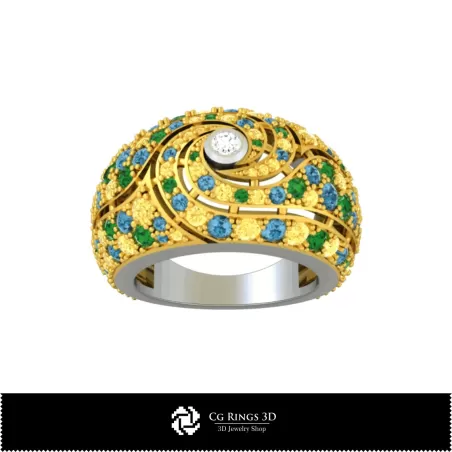 Bague avec pierre précieuse - bijoux 3D CAD