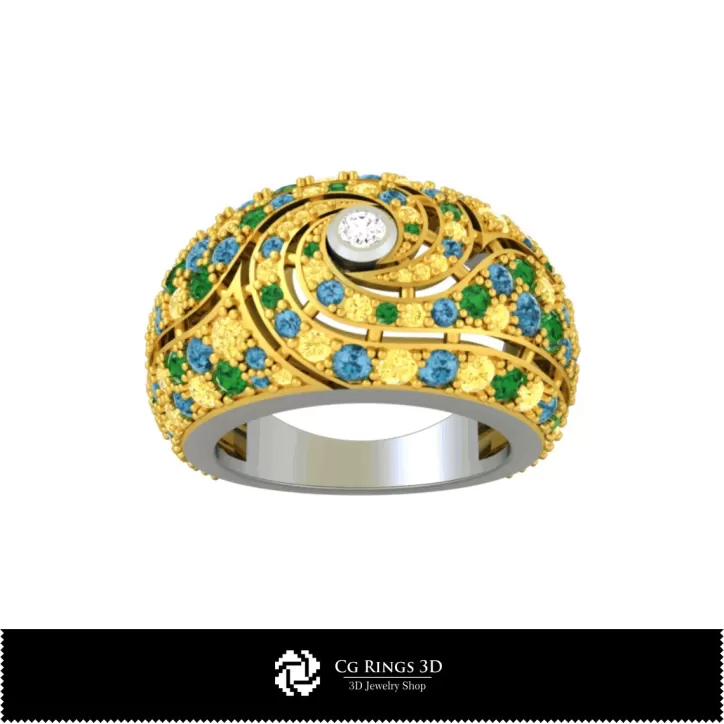 Bague avec pierre précieuse - bijoux 3D CAD Bague avec pierre précieuse - bijoux 3D CAD