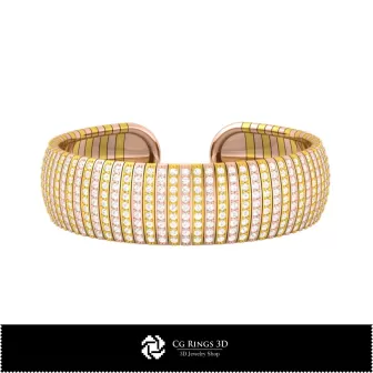 Bracelet 3D CAO avec diamants Accueil, Bijoux 3D CAO, Bracelets 3D CAO, Bracelets diamants 3D, Bracelet manchette 3D