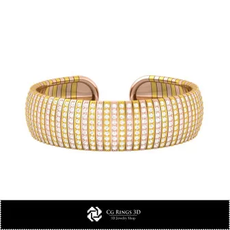 3D CAD Bracelet With Diamonds Home, Bijoux 3D CAO, Bracelets 3D CAO, Bracelets de Diamant 3D, Bracelets Manchette 3D 