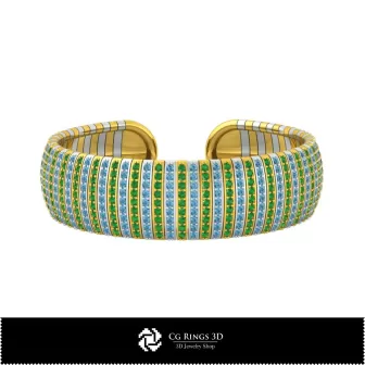 Pulsera 3D CAD con diamantes, Hogar, Joyería 3D CAD, Pulseras 3D CAD, Pulseras de diamantes 3D, Brazalete 3D