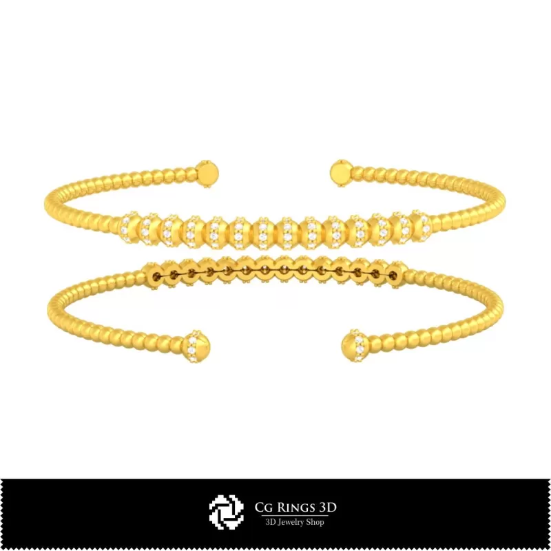 Pulsera con diamantes - Joyería 3D CAD