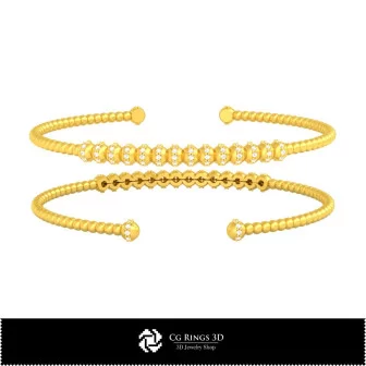 Pulsera 3D CAD con diamantes Home, Joyería 3D CAD, Pulseras 3D CAD, Pulsera rígida 3D (Cuff)