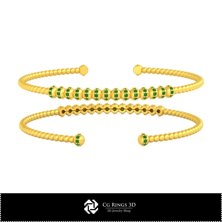 Pulsera con diamantes - Joyería 3D CAD