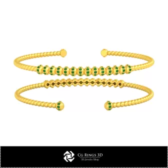 Pulsera 3D CAD con diamantes Home, Joyería 3D CAD, Pulseras 3D CAD, Pulsera rígida 3D (Cuff)