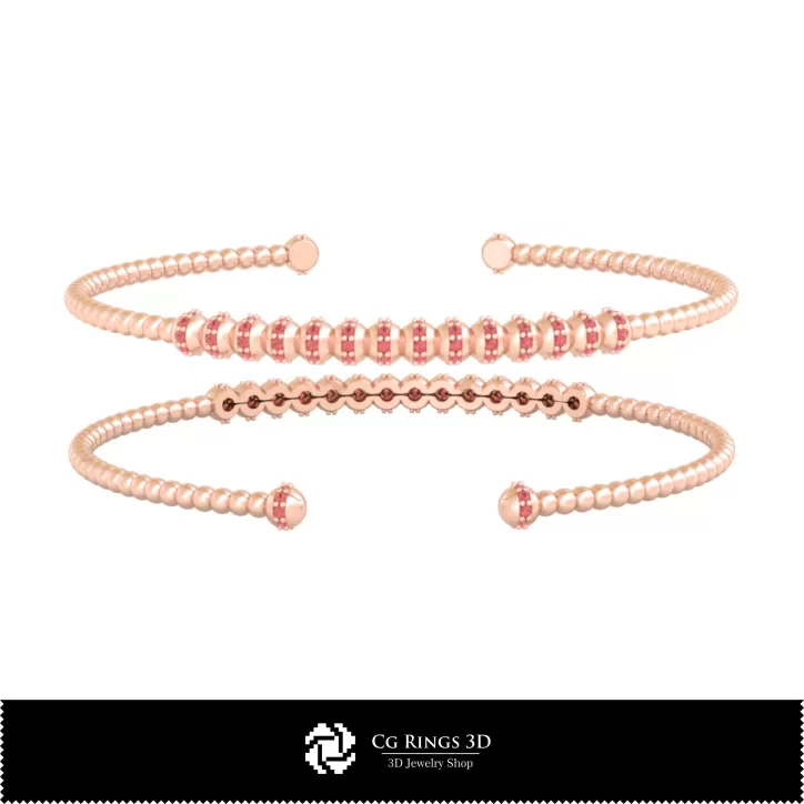 Pulsera con diamantes - Joyería 3D CAD