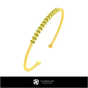 Bracelet 3D CAO avec diamants, Bijoux CAO 3D, Bracelets CAO 3D, Bracelet manchette 3D