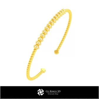 Bracciale 3D CAD con Diamanti Home, Gioielli 3D CAD, Bracciali 3D CAD, Bracciale Cuff 3D