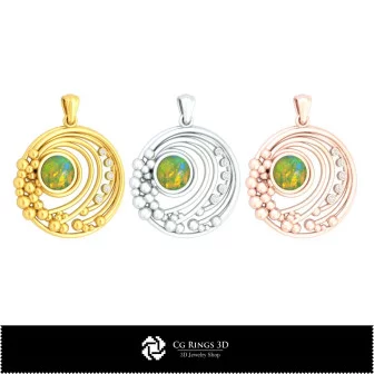 3D Pendant With Opal Home, Jewelry 3D CAD, Pendants 3D CAD , 3D Diamond Pendants, 3D Ball Pendants, 3D Opal Pendants