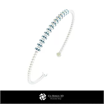 Bracelet 3D CAO avec diamants, Bijoux CAO 3D, Bracelets CAO 3D, Bracelet manchette 3D