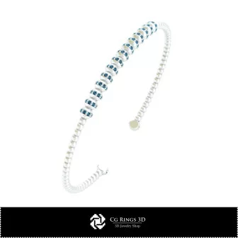 Pulsera 3D CAD con diamantes Home, Joyería 3D CAD, Pulseras 3D CAD, Pulsera rígida 3D (Cuff)