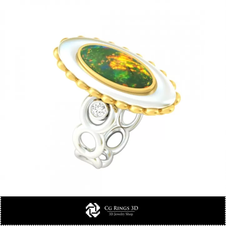Ring mit Opal - Schmuck 3D CAD