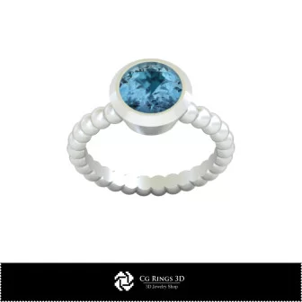 Anillo con bola CAD 3D para el hogar, Joyería CAD 3D, Anillos CAD 3D, Anillos de diamantes CAD 3D