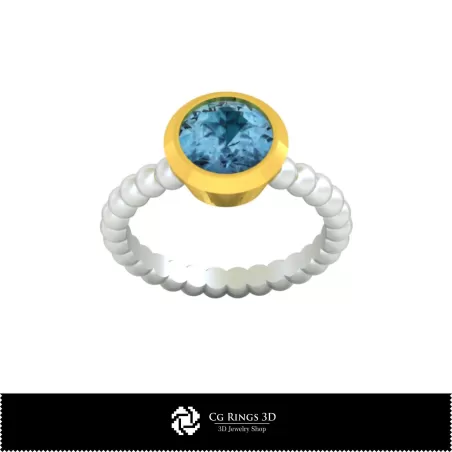 Bague boule - Bijoux CAO 3D