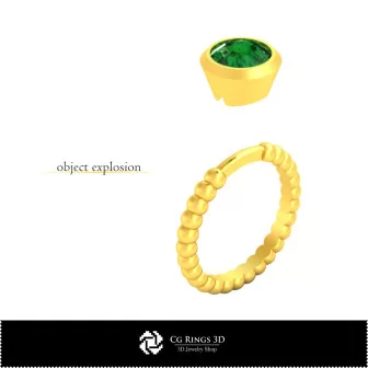 Anello con sfera 3D CAD per la casa, Gioielleria 3D CAD, Anelli 3D CAD, Anelli con diamante 3D