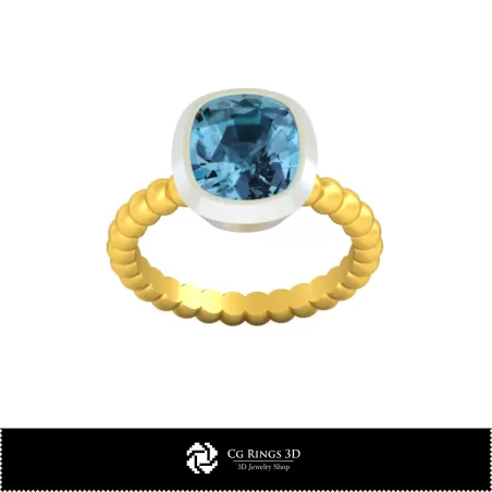 Anillo de bola 3D CAD para el hogar, Joyería 3D CAD, Anillos 3D CAD, Anillos de diamantes 3D