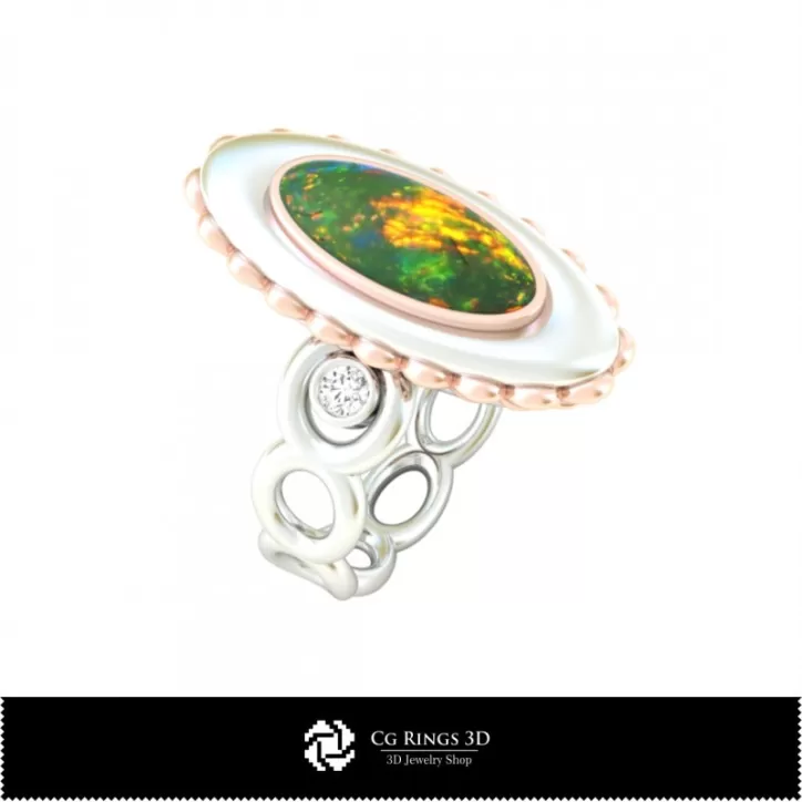 Anillo con Ópalo - Joyería 3D CAD Anillo con Ópalo - Joyería 3D CAD