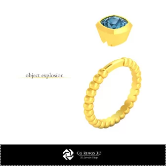 Bague sphérique 3D CAO pour la maison, Joaillerie 3D CAO, Bagues 3D CAO, Bagues en diamant 3D