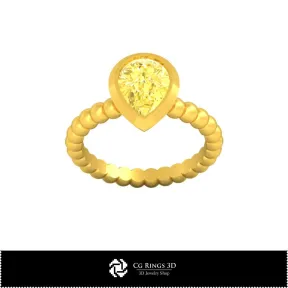 Anneau boule 3D CAO pour la maison, Bijoux 3D CAO, Bagues 3D CAO, Bagues en diamant 3D