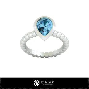 Bague boule - Bijoux CAO 3D