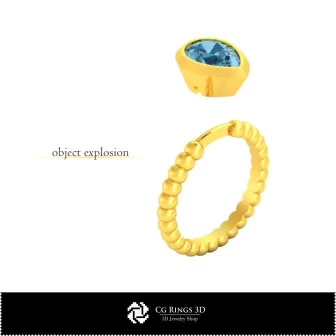 Anello a sfera 3D CAD Casa, Gioielli 3D CAD, Anelli 3D CAD, Anelli con diamante 3D
