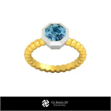 Anillo de bola 3D CAD para el hogar, Joyería 3D CAD, Anillos 3D CAD, Anillos de diamantes 3D