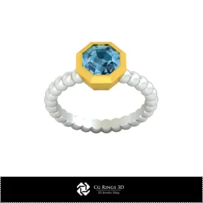 Anillo con Bola - Joyería CAD 3D