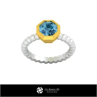 Anillo de bola 3D CAD para el hogar, Joyería 3D CAD, Anillos 3D CAD, Anillos de diamantes 3D